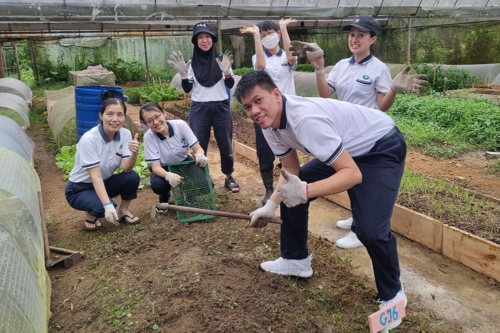 Although most of the teachers have never done farming, no one complained and everyone gained something from the activity. (Photo by Au Foong Yee)